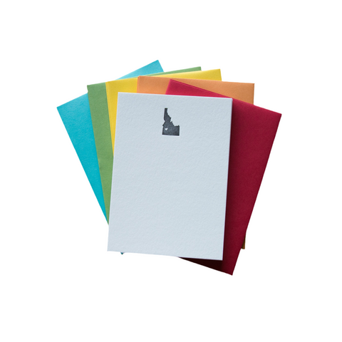 Idaho Heart Note Cards 10 pack, letterpress printed eco friendly