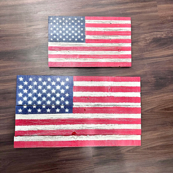 Wooden American Flag, 2 Sizes!