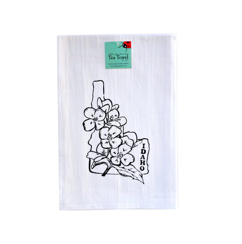 Idaho Syringa Tea Towel, flour sack dish towel