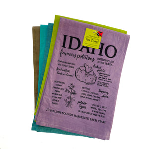 Dyed Famous Idaho Potatoes Tea Towel, flour sack towel