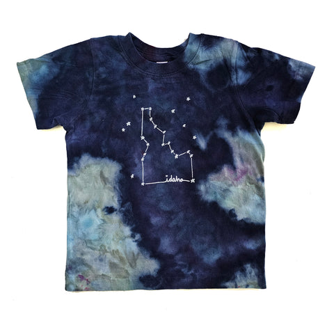 Ice Dyed Toddler Idaho Constellation T-shirt, eco-friendly waterbased inks 2T-5T