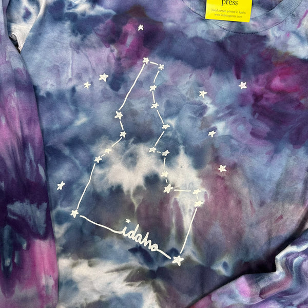 Adult Ice Dyed Idaho Constellation Long Sleeve Shirt