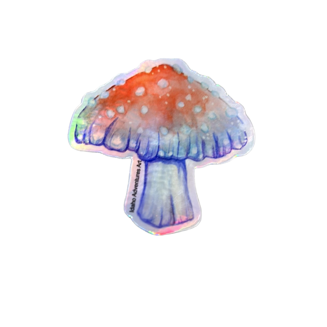 Mushroom Sticker, Holographic