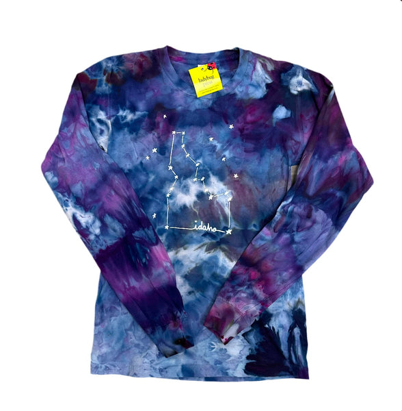 Adult Ice Dyed Idaho Constellation Long Sleeve Shirt