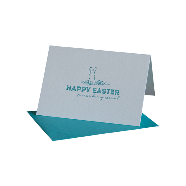 Happy Easter to some bunny special, letterpress printed card. Happy easter. Eco friendly