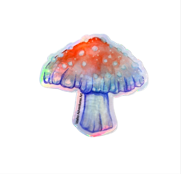 Mushroom Sticker, Holographic