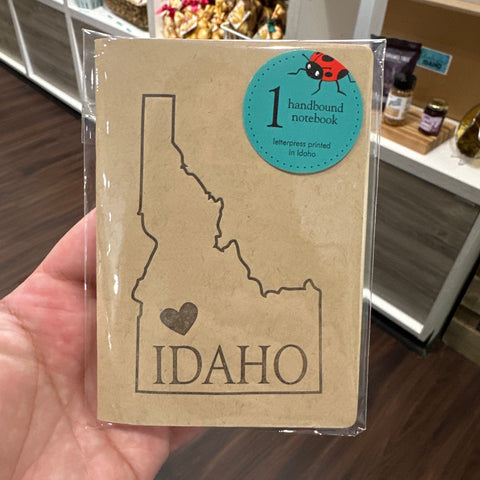 Idaho Notebook, Staple Bound with heart, letterpress printed eco friendly