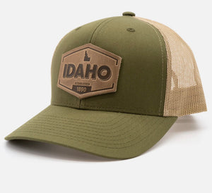 Idaho Established 1890 Leather Patch Moss/Khaki Hat