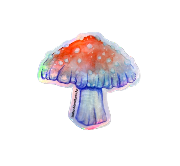 Mushroom Sticker, Holographic