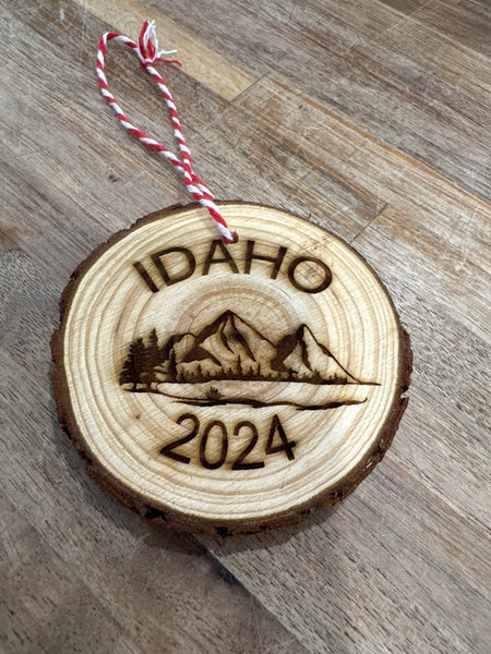 ORN Idaho 2024 w/mountains Ornament Live Edge