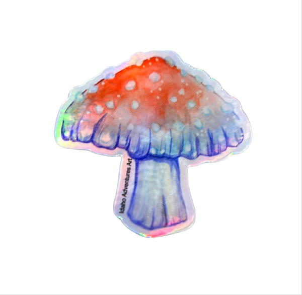 Mushroom Sticker, Holographic