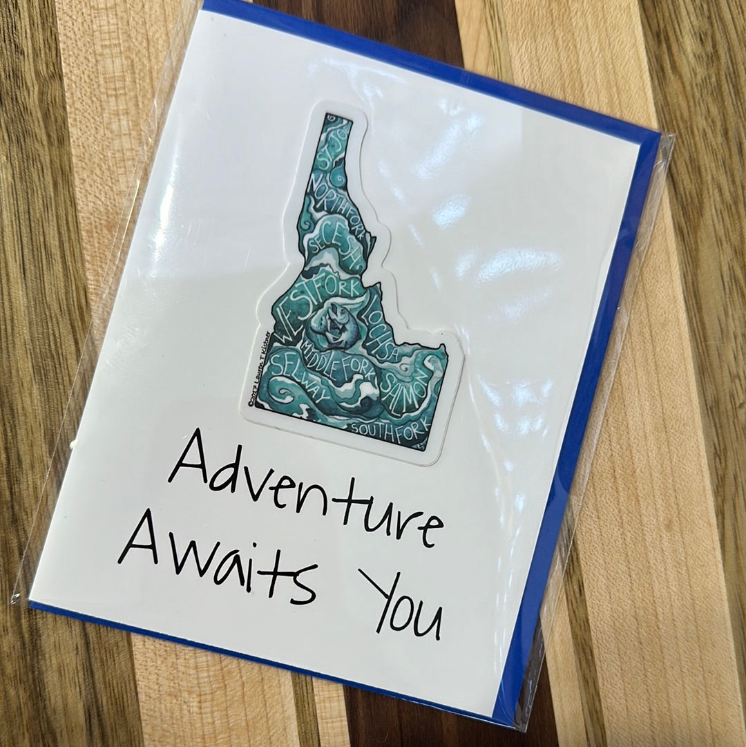 Lauren T Kistner Arts - Card + Sticker "Adventure Rivers"