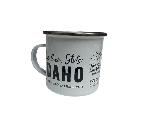 Idaho Facts Enamel Mug, All About Idaho!