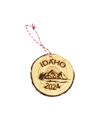 ORN Idaho 2024 w/mountains Ornament Live Edge