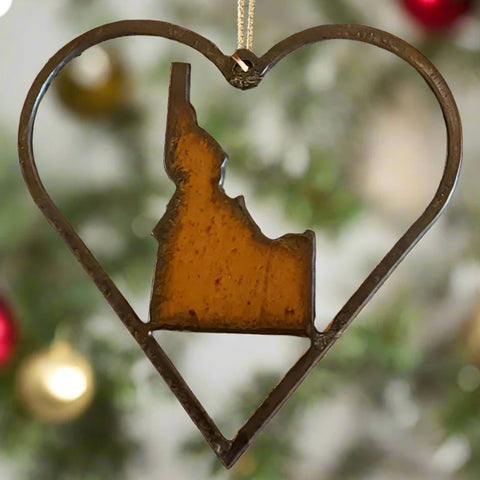 Heart Outline Idaho Iron Ornament