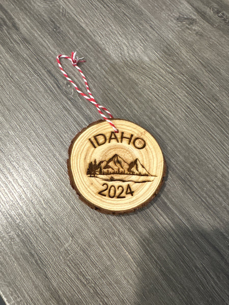 ORN Idaho 2024 w/mountains Ornament Live Edge