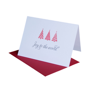 Joy to the World Holiday Card, Modern Tree Design