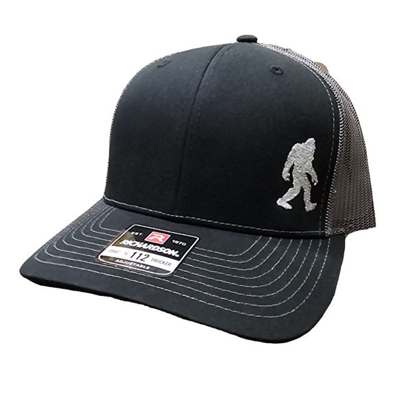 Bigfoot Silhouette Trucker Hat, Black/Charcoal