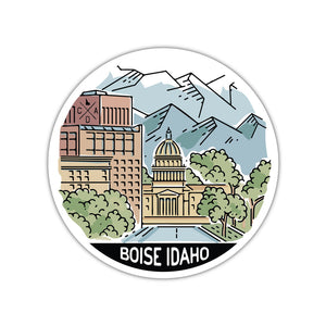 Boise, Idaho Round Sticker. CDA