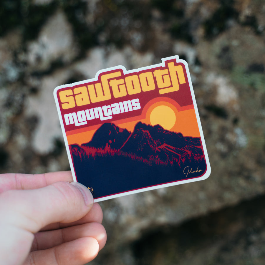 Sawtooth Mountains Idaho Sticker, CDA