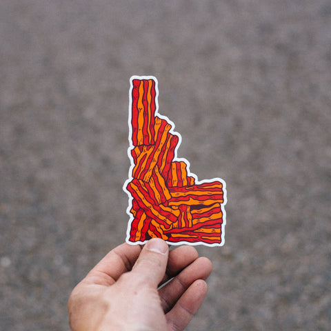 Idaho Shaped Bacon Sticker. CDA