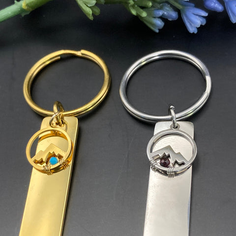 Mountain Range Gemstone Keychain, Steven Dexter Designs