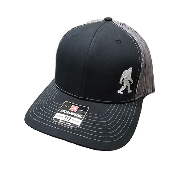 Bigfoot Silhouette Trucker Hat, Black/Charcoal