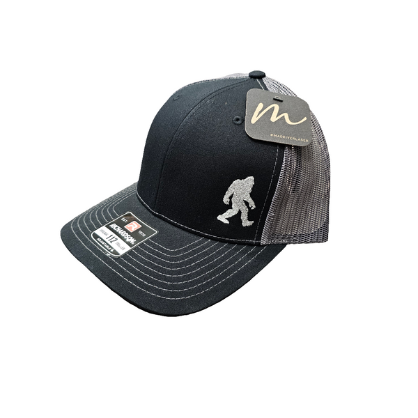 Bigfoot Silhouette Trucker Hat, Black/Charcoal