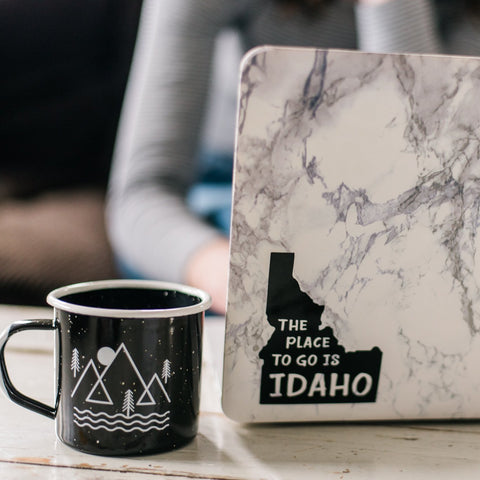 The Place to Go is IDAHO Sticker BLACK medium