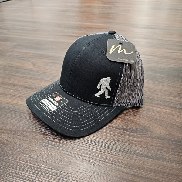 Bigfoot Silhouette Trucker Hat, Black/Charcoal