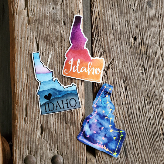 Idaho Sticker Bundle, 3 pack. Regular and Mini Sizes Available